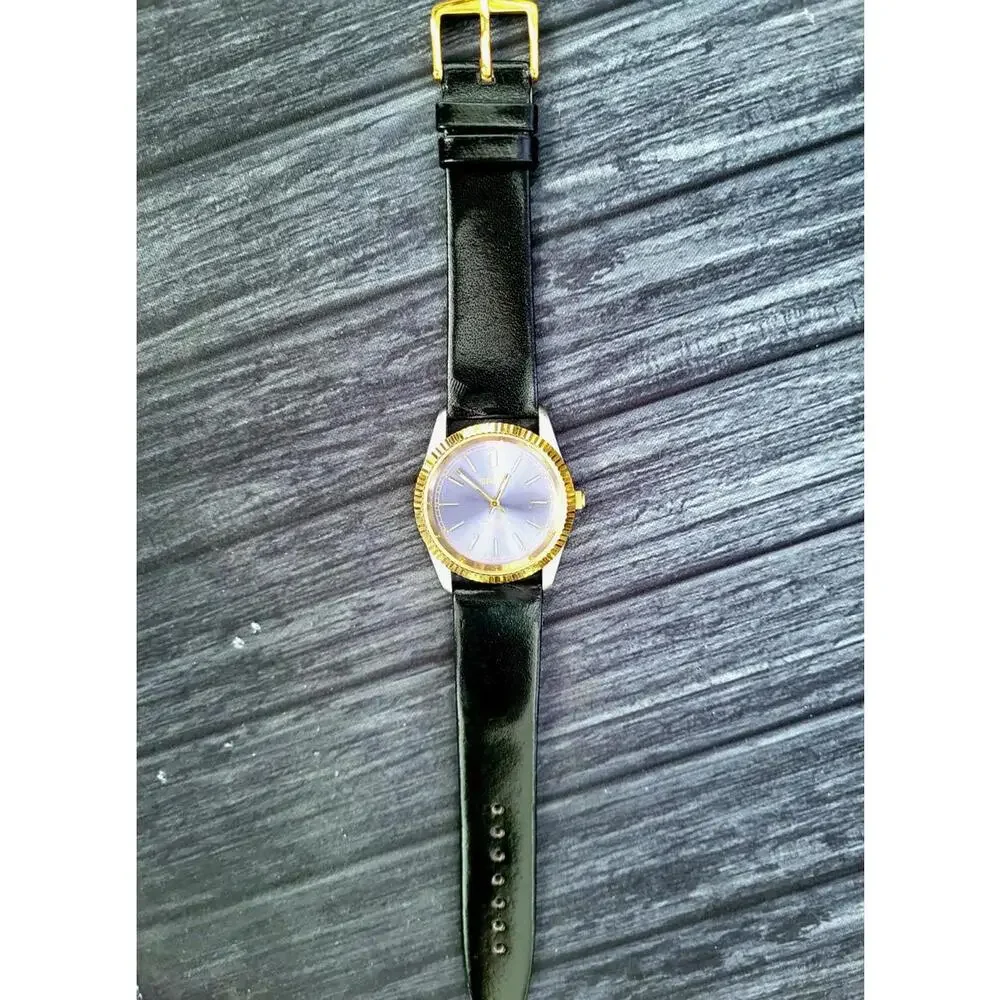 Rare Gruen 2 Tone Mens Dress Watch Satin Dial Fluted Bezel‎